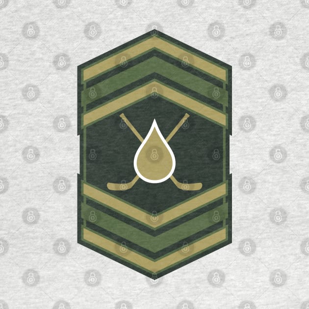 Oil Drop & Hockey Sticks Insignia (Military Green) [Rx-Tp] by Roufxis